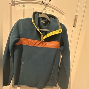Cotopaxi Men’s Teal fleece pullover Small EUC 1/4
